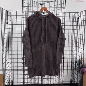 Barefoot Dreams Cozy Chi Lite Hooded Sweater Brown Medium